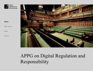 APPG on Digital Regulation and Responsibility screenshot