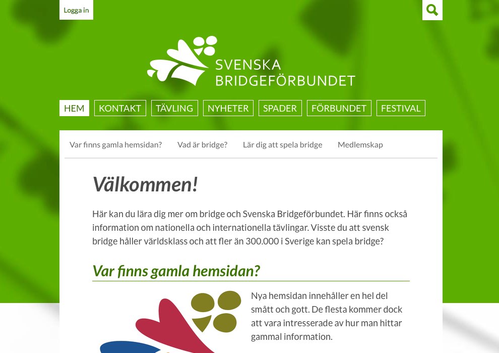Svenska Bridgeförbundet screenshot